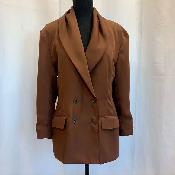 Vintage XXVI rust brown draped shawl collar blazer jacket - Picture 11 of 11